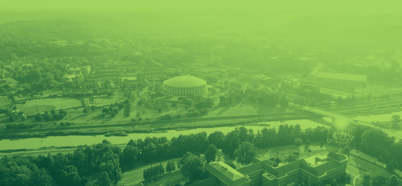 Aerial view of Ohio University's Athens campus